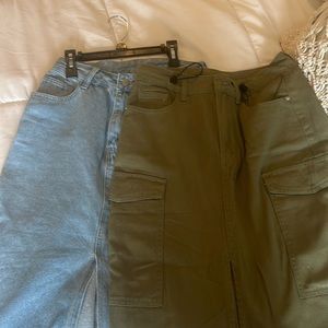 Shein denim skirt, size 4/small, 2 for 1, denim  and green